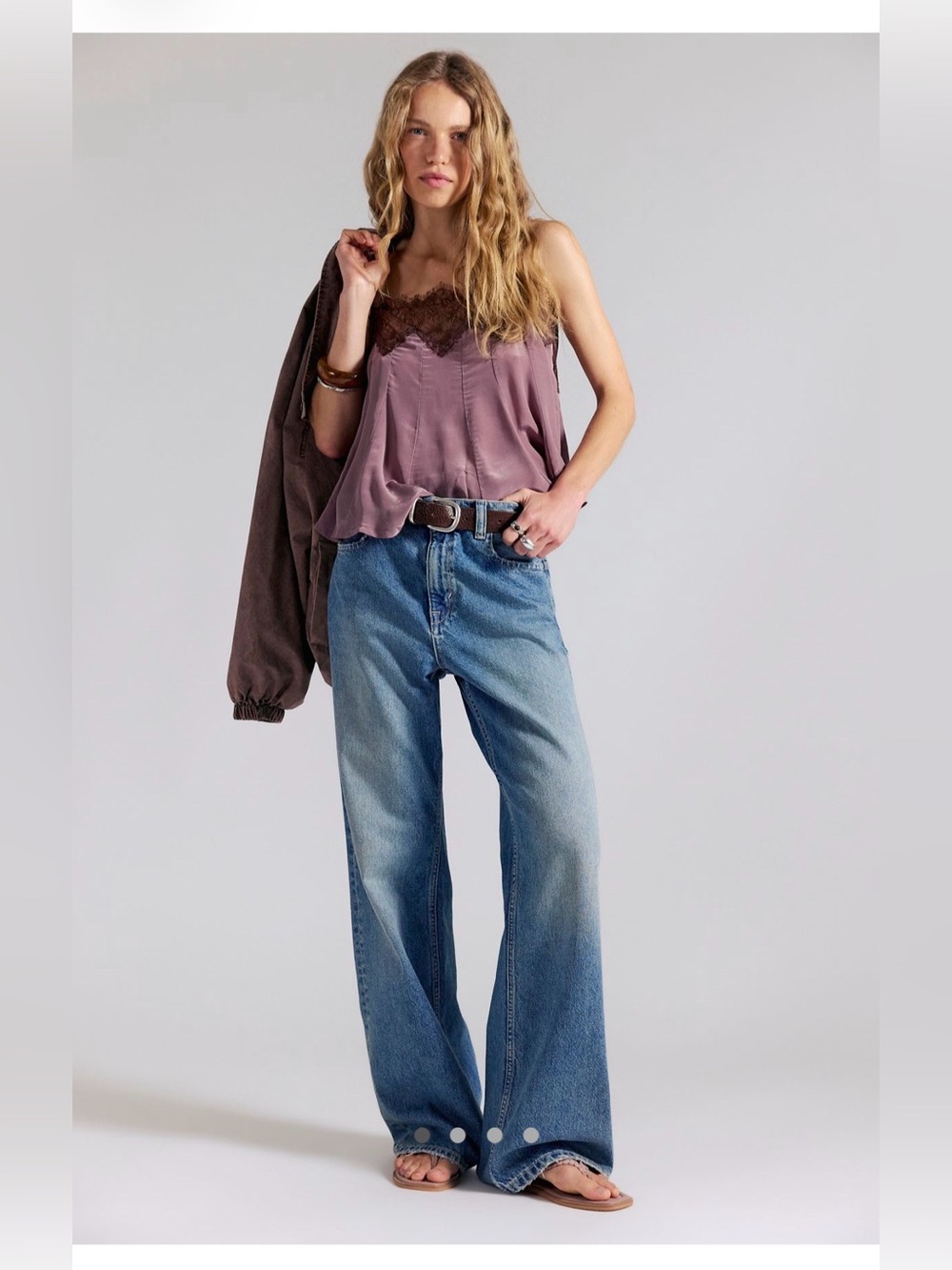 Free people Tinsley baggy high rise jeans in hazey blue size 25 flaw